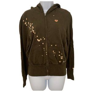 Primp Army Green Hoodie Sweatshirt with Unicorn Patch *RARE*